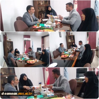 برگزاری جلسه هم اندیشی دکتر فاطمه نعیمی سرپرست دانشکده ملی مهارت دختران سمنان و مهندس صفر علی شعبانی خطیب معاون آموزشی، پژوهشی و فناوری این مجموعه دانشگاهی با مهندس مرتضی دارائی مدیر عامل محترم موسسه خدمات مالی ماهان  در خصوص ضرورت ارتباط صنعت و دانشگاه