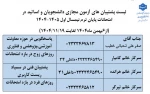 لیست پشتیبان های آزمون مجازی دانشجویان و اساتید 2